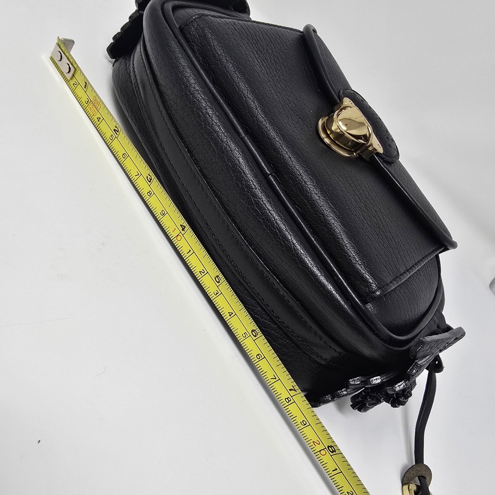 Vintage Dooney & Bourke Kilty Bag Black Crossbody AWL All Weather Leather 1980s - Picture 14 of 16